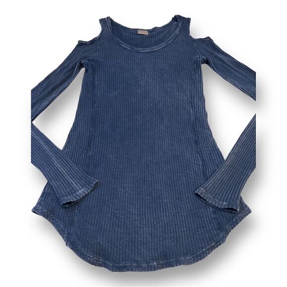 Braeve Open Shoulder Blue Thermal Top Size Small - Picture 3 of 5